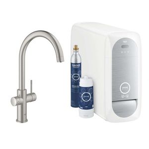 GROHE Blue Home Dřezová baterie s chladícím zařízením a filtrací, supersteel 31455DC1 obraz