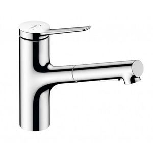 HANSGROHE Zesis M33 Dřezová baterie 150, s výsuvnou sprškou, sBox lite, chrom 74803000 obraz