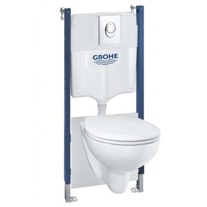 GROHE Solido Set předstěnové instalace, klozetu Bau Ceramic a sedátka softclose, tlačítko Start, chrom 39419000 obraz