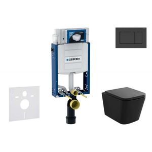 GEBERIT Kombifix Set předstěnové instalace, klozetu Arkas a sedátka softclose, tlačítko Sigma30, matná černá/černá SANI15CA5501 obraz