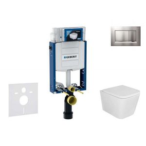 GEBERIT Kombifix Set předstěnové instalace, klozetu Arkas a sedátka softclose, tlačítko Sigma30, lakovaný chrom mat/chrom SANI15CA1109 obraz