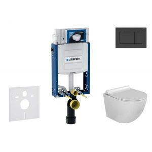 GEBERIT Kombifix Set předstěnové instalace, klozetu Gaia a sedátka softclose, tlačítko Sigma30, matná černá/černá SANI15CA5103 obraz