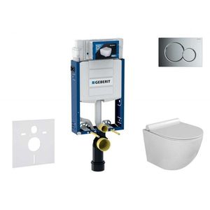 GEBERIT Kombifix Set předstěnové instalace, klozetu Gaia a sedátka softclose, tlačítko Sigma01, lesklý chrom SANI15CA1110 obraz