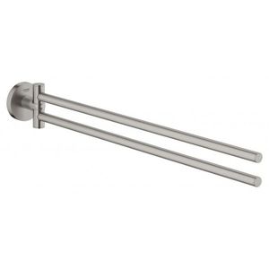 GROHE QuickFix Start Dvojitý držák ručníků, délka 44 cm, supersteel 41183DC0 obraz