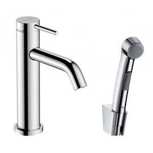 HANSGROHE Tecturis S Umyvadlová baterie s výpustí Push-Open a bidetovou sprškou, EcoSmart, chrom 73211000 obraz