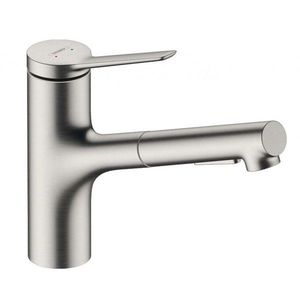 HANSGROHE Zesis M33 Dřezová baterie s výsuvnou sprškou, sBox, vzhled nerezu 74821800 obraz