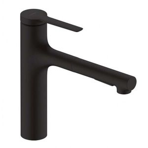 HANSGROHE Zesis M33 Dřezová baterie s výsuvnou sprškou, matná černá 74822670 obraz