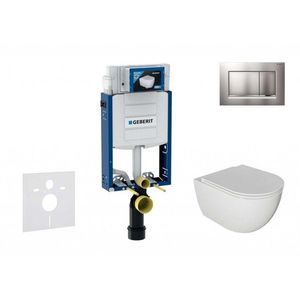 GEBERIT Kombifix Set předstěnové instalace, klozetu Oudee a sedátka softclose, tlačítko Sigma30, lakovaný chrom mat/chrom SANI15CA1116 obraz