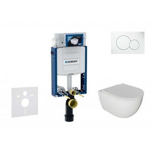 GEBERIT Kombifix Set předstěnové instalace, klozetu Oudee a sedátka softclose, tlačítko Sigma01, alpská bílá SANI15CA3110 obraz