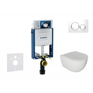 GEBERIT Kombifix Set předstěnové instalace, klozetu Oudee a sedátka softclose, tlačítko Sigma20, bílá/chrom SANI15CA3111 obraz