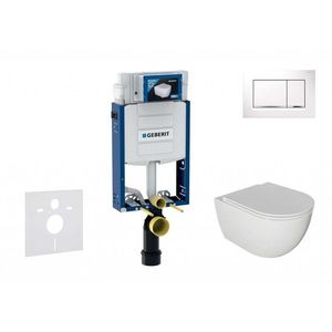 GEBERIT Kombifix Set předstěnové instalace, klozetu Oudee a sedátka softclose, tlačítko Sigma30, bílá/chrom SANI15CA3112 obraz