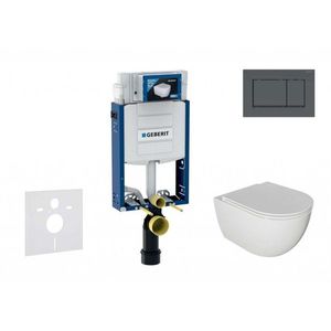 GEBERIT Kombifix Set předstěnové instalace, klozetu Oudee a sedátka softclose, tlačítko Sigma30, matná černá/černá SANI15CA5104 obraz