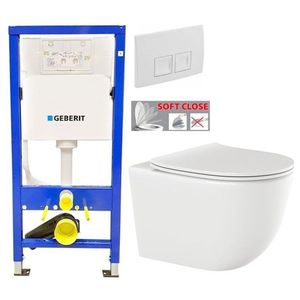 GEBERIT DuofixBasic s bílým tlačítkem DELTA50 + WC INVENA TINOS + SEDÁTKO 458.103.00.1 50BI NO1 obraz