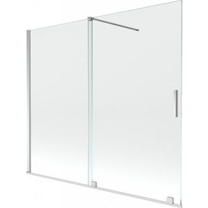 MEXEN/S Velar Dvoukřídlá posuvná vanová zástěna 180 x 150 cm, transparent, chrom 896-180-000-01-01 obraz