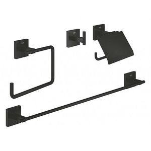 GROHE QuickFix Start Cube Set koupelnových doplňků 4 v 1, matná černá 411152430 obraz