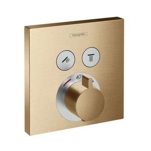 HANSGROHE Shower Select Termostatická baterie pod omítku pro 2 spotřebiče, kartáčovaný bronz 15763140 obraz