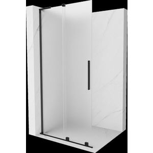 MEXEN/S Velar L Sprchová zástěna posuvná Walk-in 120 x 200 cm, dekor 8 mm, černá 871-120-003-33-70 obraz