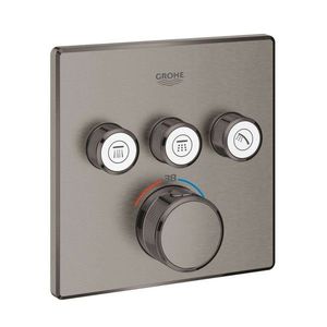 GROHE Grohtherm SmartControl Termostatická baterie pod omítku, 3 ventily, kartáčovaný Hard Graphite 29126AL0 obraz