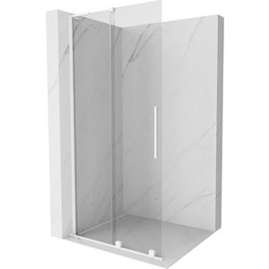 MEXEN/S Velar L Sprchová zástěna posuvná Walk-in 90 x 200 cm, transparent 8 mm, bílá 871-090-003-03-20 obraz