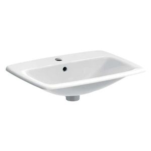 GEBERIT Selnova Square Umyvadlo 60x45 cm, s přepadem, otvor pro baterii, bílá 500.307.01.7 obraz