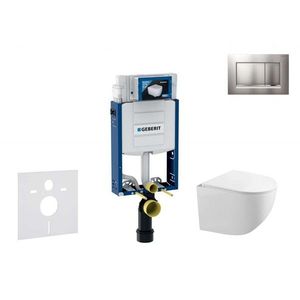 GEBERIT Kombifix Set předstěnové instalace, klozetu Gaia a sedátka softclose, tlačítko Sigma30, chrom mat/chrom SANI15CA1120 obraz