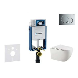 GEBERIT Kombifix Set předstěnové instalace, klozetu Gaia a sedátka softclose, tlačítko Sigma01, lesklý chrom SANI15CA1122 obraz