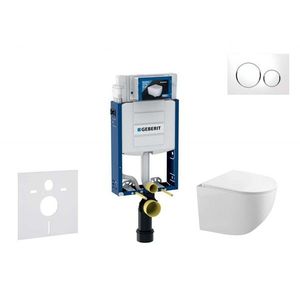 GEBERIT Kombifix Set předstěnové instalace, klozetu Gaia a sedátka softclose, tlačítko Sigma20, bílá/chrom SANI15CA3114 obraz