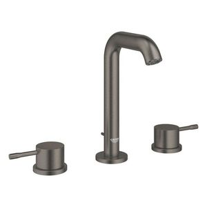 GROHE Essence Umyvadlová baterie s výpustí, 3-otvorová instalace, kartáčovaný Hard Graphite 20296AL1 obraz