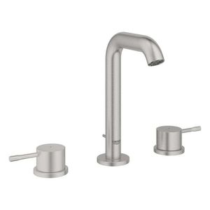 GROHE Essence Umyvadlová baterie s výpustí, 3-otvorová instalace, supersteel 20296DC1 obraz