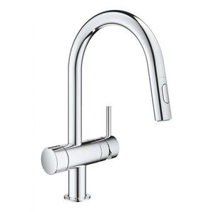 GROHE Minta Dřezová baterie, s uzavíracím ventilem a vytahovací sprškou , Chrom 31916000 obraz