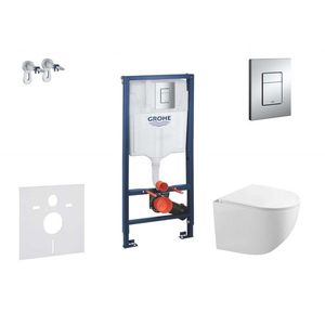 GROHE Rapid SL Set předstěnové instalace, klozetu Gaia a sedátka softclose, tlačítko Skate Cosmpolitan, chrom SANI11BA1105 obraz