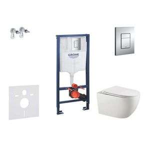 GROHE Rapid SL Set předstěnové instalace, klozetu Gaia a sedátka softclose, tlačítko Skate Cosmopolitan, chrom SANI11BA1106 obraz