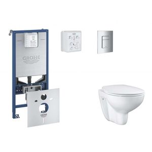 GROHE Rapid SLX Set předstěnové instalace, klozetu, sedátka SoftClose a tlačítka Skate Cosmopolitan, chrom SANI11BB2101 obraz