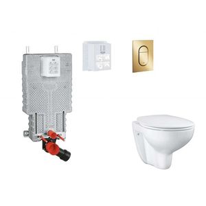 GROHE Uniset Set předstěnové instalace, klozetu, sedátka SoftClose a tlačítka Arena Cosmopolitan S, Cool Sunrise SANI15BB4105 obraz