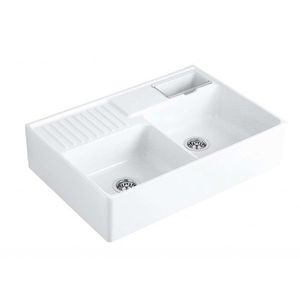 VILLEROY & BOCH Dřezy Keramický dřez 90x63 cm s odtokem, CeramicPlus, alpská bílá 632392R1 obraz