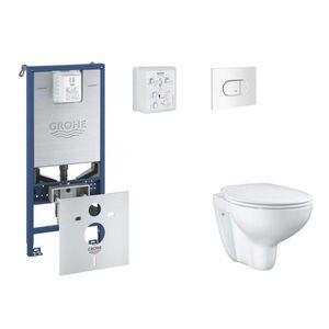 GROHE Rapid SLX Set předstěnové instalace, klozetu, sedátka SoftClose a tlačítka Arena Cosmopolitan, alpská bílá SANI11BB3104 obraz