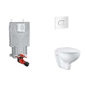 GROHE Uniset Set předstěnové instalace, klozetu, sedátka SoftClose a tlačítka Arena Cosmopolitan, alpská bílá SANI15BB3104 obraz