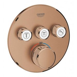 GROHE Grohtherm SmartControl Termostatická sprchová podomítková baterie, 3 ventily, kartáčovaný Warm Sunset 29121DL0 obraz