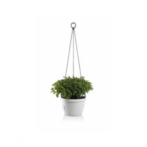 Gardenico Samozavlažovací závěsný květináč Marina bílá, pr. 25 cm obraz