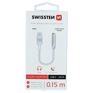 SWISSTEN Redukce USB-C JACK 3, 5 mm, 15 cm, stříbrná obraz