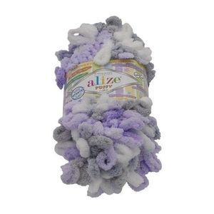 Bellatex Příze PUFFY color bílá, fialová, šedá, 100 g / 9 m obraz