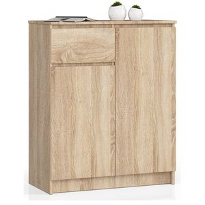 Ak furniture Komoda Kiara 80 cm 2 skříňky a 1 šuplík dub sonoma obraz