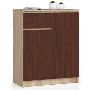 Ak furniture Komoda Kiara 80 cm 2 skříňky a 1 šuplík dub sonoma/wenge obraz