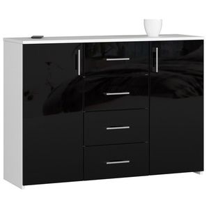 Ak furniture Komoda Torvi K 110, 4 cm bílá/černá lesklá obraz