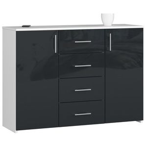 Ak furniture Komoda Torvi K 110, 4 cm bílá/grafitová lesklá obraz