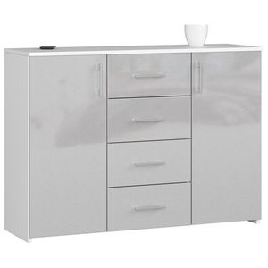 Ak furniture Komoda Torvi K 110, 4 cm bílá/šedá lesklá obraz