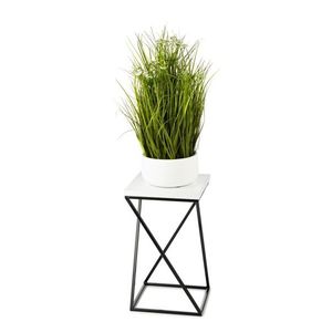 DekorStyle Květinový stojan LOFT III 40 cm černý/bílý obraz