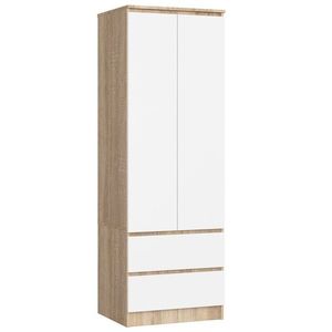 Ak furniture Šatní skříň Star 60 cm dub sonoma/bílá obraz