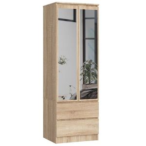 Ak furniture Šatní skříň Star se zrcadlem 60 cm dub sonoma obraz