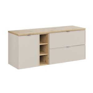 Comad Závěsná skříňka Bella Cashmere s deskou 140 cm kašmír/dub artisan obraz